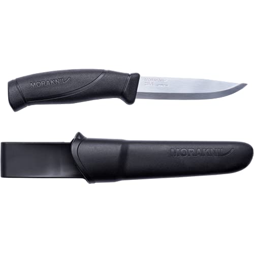 Morakniv Companion Fixed Blade Outdoor Knife with Sandvik Stainless Steel Blade, 4.1-Inch, Black (M-12141)