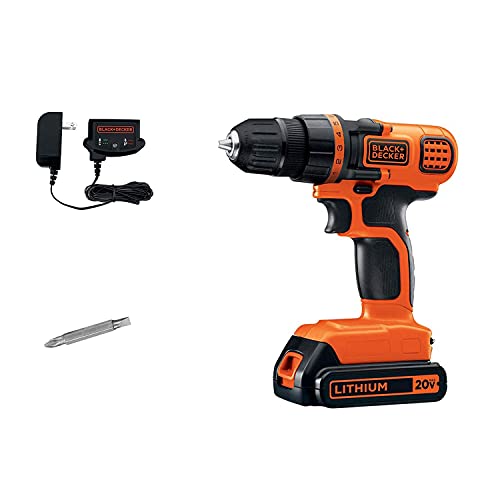 BLACK+DECKER 20V MAX Cordless Drill / Driver, 3/8-Inch (LDX120C)