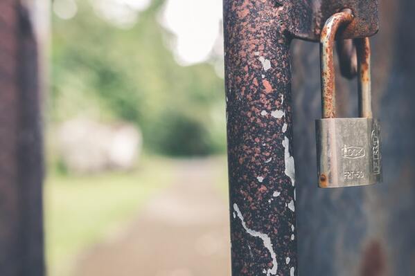 rusty gate and lock